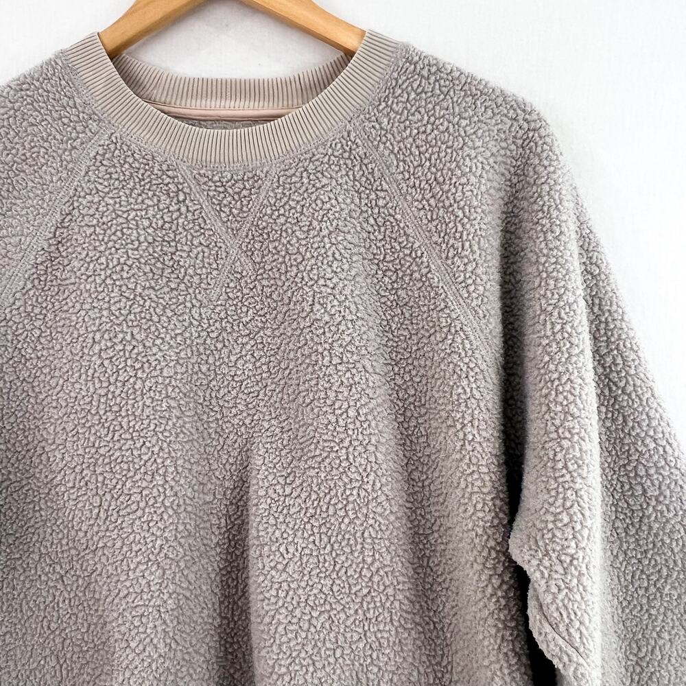 Everlane Renew Fleece Raglan Sweater XL Crewneck Sweatshirt Gray Casual - Picture 4 of 7